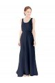 Affordable Scoop Neckline Fitted Long Chiffon Bridesmaid Dress Open Back UK