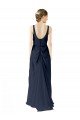 Affordable Scoop Neckline Fitted Long Chiffon Bridesmaid Dress Open Back UK