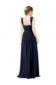 Affordable Square Neckline Sexy Open Back Long Chiffon Bridesmaid Dress UK