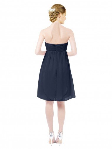 Affordable Sweetheart Cocktail Knee Length Chiffon Cocktail Bridesmaid Dress Open Back UK