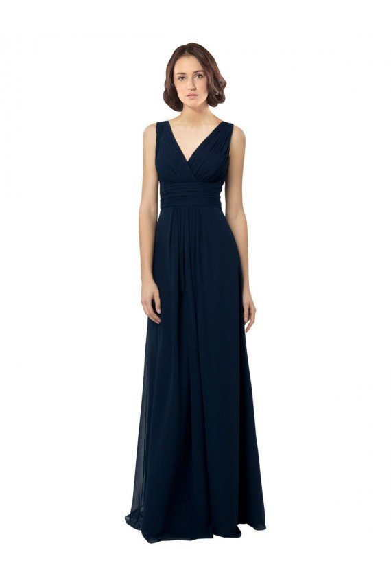 Affordable Chiffon Sleeveless Bridesmaid Dress with V Front and Back UK