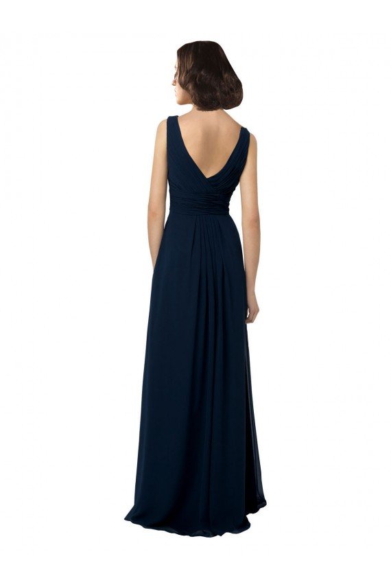 Affordable Chiffon Sleeveless Bridesmaid Dress with V Front and Back UK
