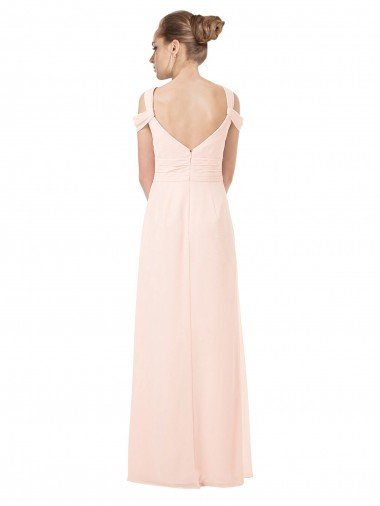 Affordable Chiffon Sweetheart Bridesmaid Dress with An Illusion Overlay UK