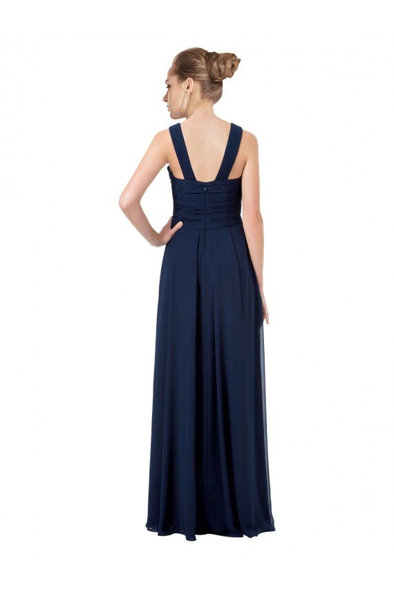 Affordable Long Chiffon Bridesmaid Dress V-Neck Top UK
