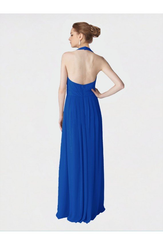Affordable Long Full Length Chiffon Halter Bridesmaid Dress UK