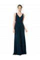 Affordable Long Chiffon V-Neck Sleeveless Bridesmaid Dress with Large Keyhole Back UK