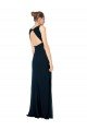 Affordable Long Chiffon V-Neck Sleeveless Bridesmaid Dress with Large Keyhole Back UK