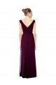 Affordable Long Chiffon Strapless Bridesmaid Dress with Wide Front and Back V-Neckline UK
