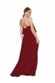 Affordable Long Chiffon Bridesmaid Dress with Slim Straps and Open Back UK