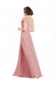 Affordable Chiffon Bridesmaids Dress with One Shoulder Flounced Sleeve UK