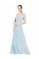 Affordable Chiffon Bridsmaids Dress with V-Neckline and Tie V Back UK