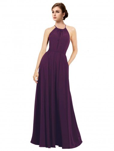 Affordable Elegant Chiffon Bridesmaids Dress with Softly Draped Bodice UK