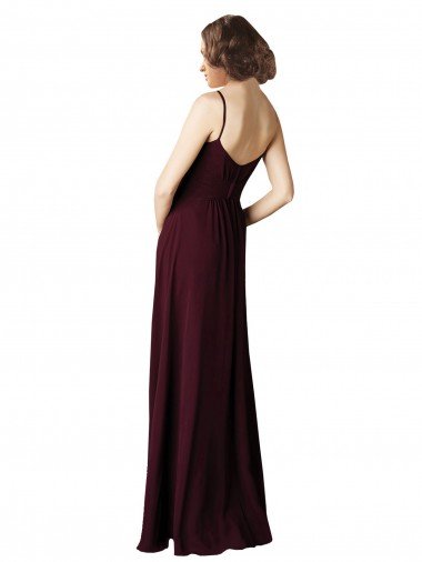 Affordable V-Neck Chiffon Bridesmaid Dress with Twist Front Bodice UK