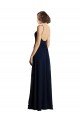 Affordable Simple Chiffon Bridesmaid Dress with Deep V-Neckline UK