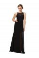 Affordable Sheath Beaded and Embroidered Bridesmaids Dress with Lace Bodice and Chiffon Skirt UK