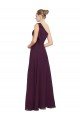 Affordable One Shoulder Chiffon Bridesmaids Dress with Shoulder Bow UK