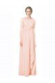 Affordable Full Length Chiffon Bridesmaid Dress with V-Front and Back UK
