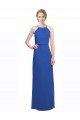 Affordable Long Chiffon Spaghetti Strap Bridesmaid Dress with Blouson Top UK