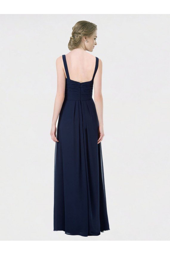 Affordable Long Chiffon Bridesmaid Dress with Sweetheart Neckline and Shoulder Straps UK