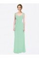 Affordable Long Chiffon Bridesmaid Dress with a Sweetheart Neckline and Pleated Shoulder Straps UK