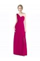 Affordable Full Length Chiffon Bridesmaid Dress with One Wide Shoulder Strap UK