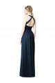 Affordable V-Neck Halter Long Open Back Chiffon Bridesmaid Dress UK