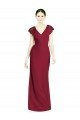 Affordable V-Neck V-Back Long Chiffon Bridesmaid Dress UK