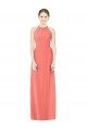 Affordable Open Back Shirred Halter Chiffon Bridesmaid Dress UK