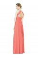 Affordable Open Back Shirred Halter Chiffon Bridesmaid Dress UK