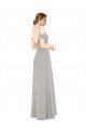 Affordable Draped Cold Shoulder Chiffon Bridesmaid Dress with Pleated Wrap Bodice UK