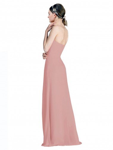 Affordable Daped A-Line Chiffon Bridesmaid Dress with Pleated Sweetheart Bodice UK