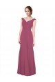 Affordable V-Neckline Long Chiffon Bridesmaid Dress with Wide V-Back UK