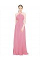 Affordable Halter Neck Keyhole A-Line Chiffon Bridesmaid Dress UK