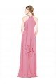 Affordable Halter Neck Keyhole A-Line Chiffon Bridesmaid Dress UK