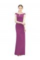Affordable Full Length Long Chiffon Bridesmaid Dress with Boat Neck UK