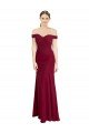 Affordable Off the Shoulder Long Chiffon Bridesmaid Dress / Prom Dress with Pleats UK