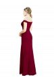 Affordable Off the Shoulder Long Chiffon Bridesmaid Dress / Prom Dress with Pleats UK