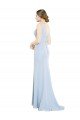 Affordable Full Length Chiffon Bridesmaid Dress with Sparkly Neckline and Belt UK