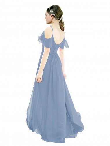 Affordable Pleated One Shoulder A-Line Chiffon Bridesmaid Dress UK