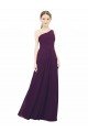 Affordable One Shoulder Chiffon Bridesmaid Dress with Draped Bodice UK