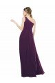Affordable One Shoulder Chiffon Bridesmaid Dress with Draped Bodice UK