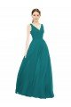 Affordable Figure Flattering Chiffon Bridesmaid Dress with Draped V-Neck Bodice UK