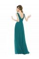 Affordable Figure Flattering Chiffon Bridesmaid Dress with Draped V-Neck Bodice UK