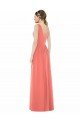 Affordable V-Neck V-Back Sleeveless Chiffon Bridesmaid Dress UK
