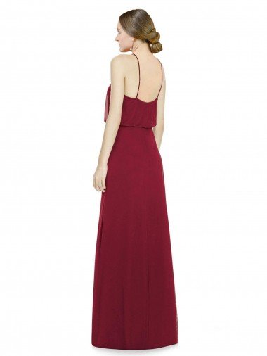 Affordable Sleek Halter Neck A-Line Chiffon Bridesmaid Dress UK