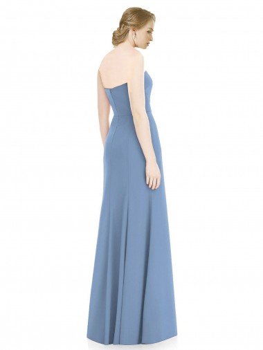 Affordable Draped Strapless Sweetheart Trumpet Chiffon Bridesmaid Dress UK