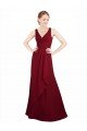 Affordable Twist-Knot V-Neckline Long Chiffon Bridesmaid Dress UK