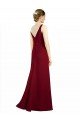 Affordable Twist-Knot V-Neckline Long Chiffon Bridesmaid Dress UK