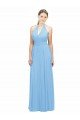 Affordable Keyhole Front Sheath Chiffon Bridesmaid Dress with Open Tie Back UK