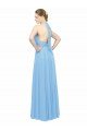 Affordable Keyhole Front Sheath Chiffon Bridesmaid Dress with Open Tie Back UK
